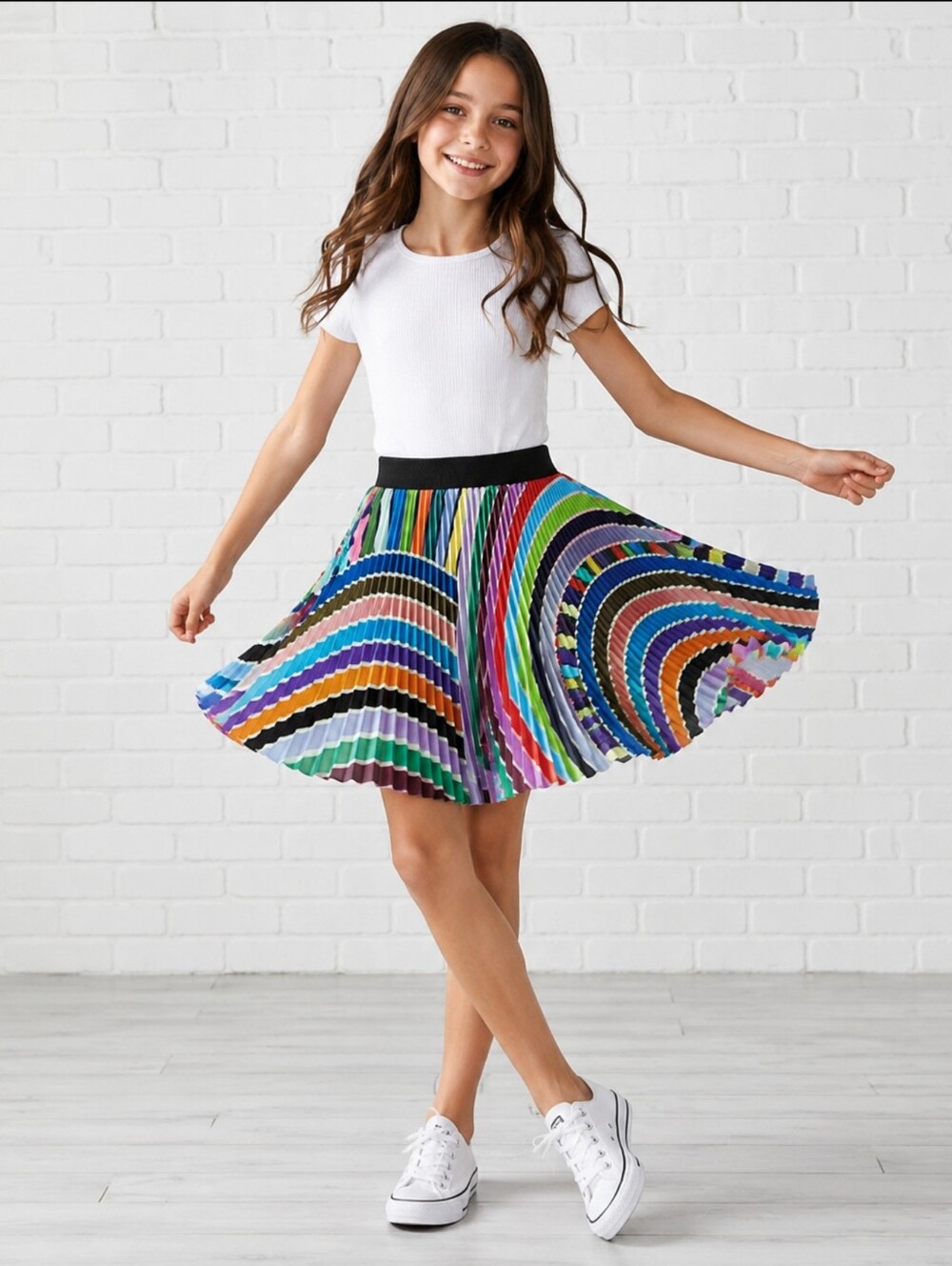 Milly Minis ARTSY ARTWEAR Skirt Pleated Multicolored Sz 12 Waist 22"  NEW